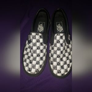 sketch checkered vans